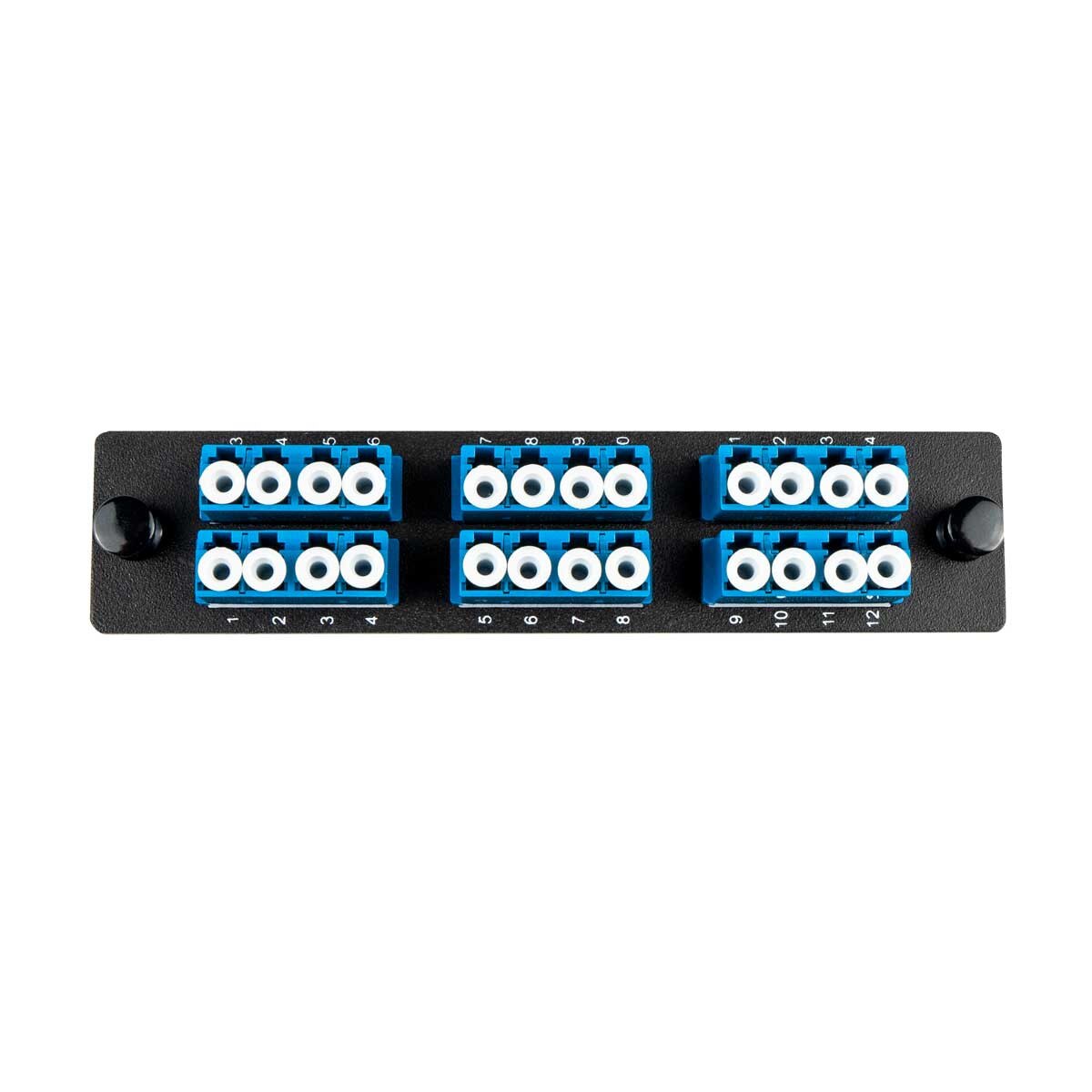 Adapter Plate, 24 Fiber, Quad, LC/UPC, 9 µm OS2, Blue